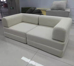 Cloud-Soft Teddy Fabric Modular Sofa, Multi-Person Folding Daybed