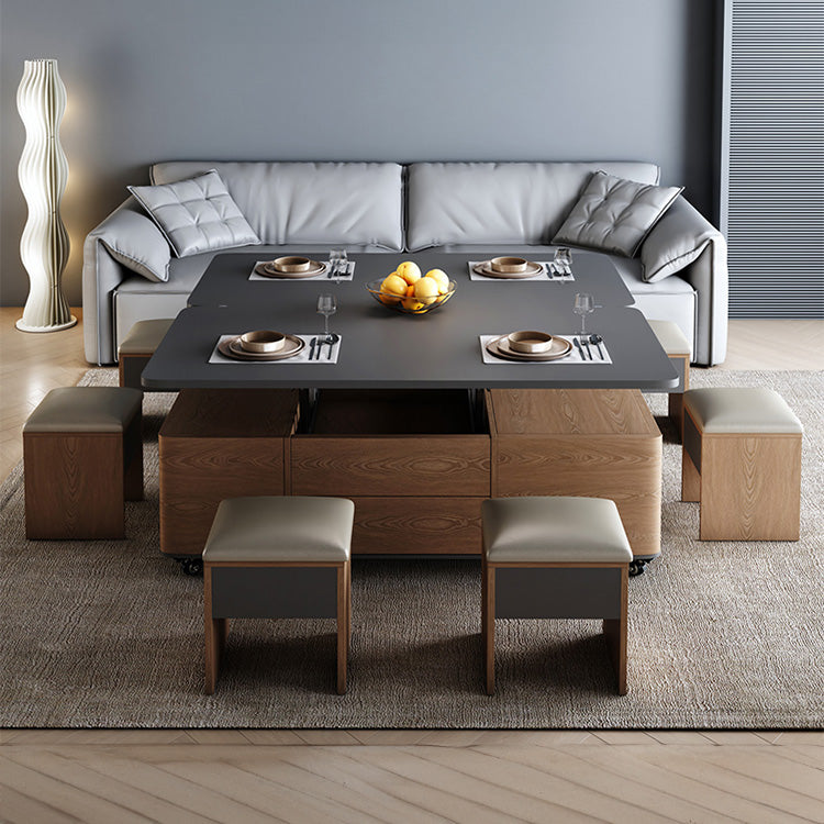Modern Faux Leather Tea Table - Black, Light Brown, Natural, and White Finishes fajf-957
