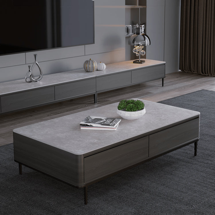 Stylish Tea Table with COLOR Sintered Stone & Pine Multi-Layer Board faml-303