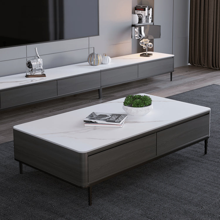 Stylish Tea Table with COLOR Sintered Stone & Pine Multi-Layer Board faml-303