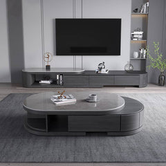 Stylish White Glossy Tea Table with Matte Grey Marble Top and Durable Plywood & Metal Frame faml-701