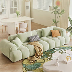 Elegant Beige & Brown Sofa with Pine Wood Frame and Luxurious Faux Leather Upholstery fbby-1386