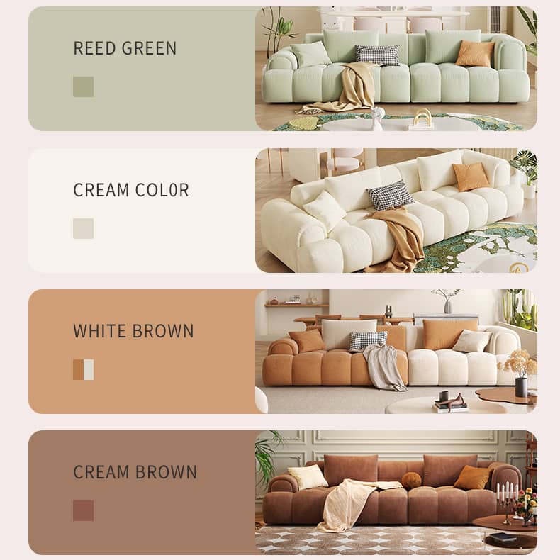 Elegant Beige & Brown Sofa with Pine Wood Frame and Luxurious Faux Leather Upholstery fbby-1386