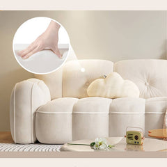 Luxurious Beige Faux Leather Sofa with Solid Wood Frame fbby-1392