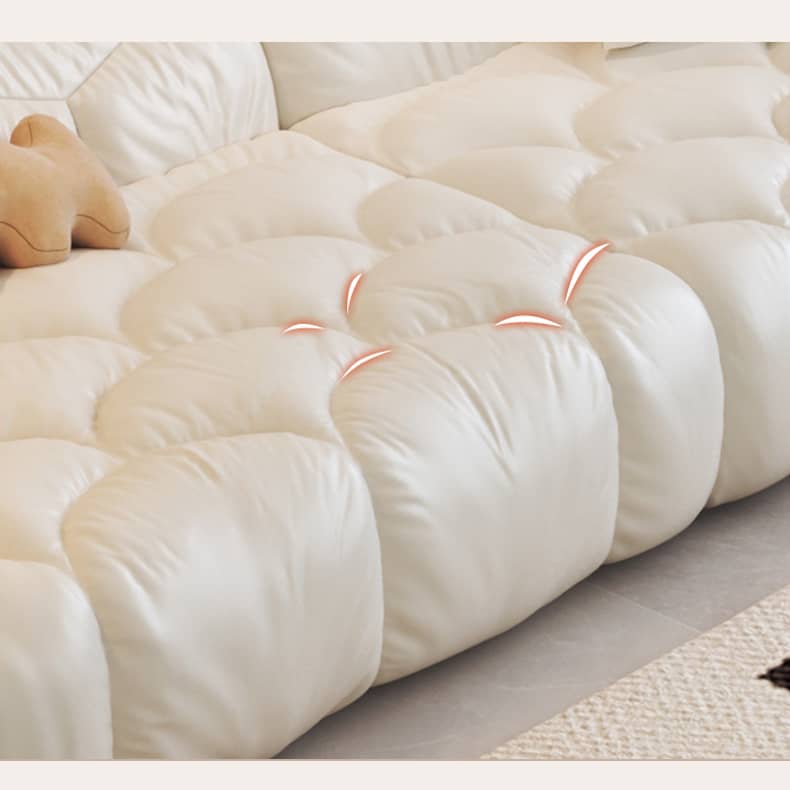 Elegant Beige and Black Sofa with Solid Wood Frame and Faux Leather Accents fbby-1408