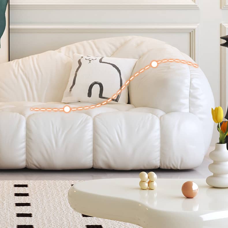 Elegant Beige and Black Sofa with Solid Wood Frame and Faux Leather Accents fbby-1408