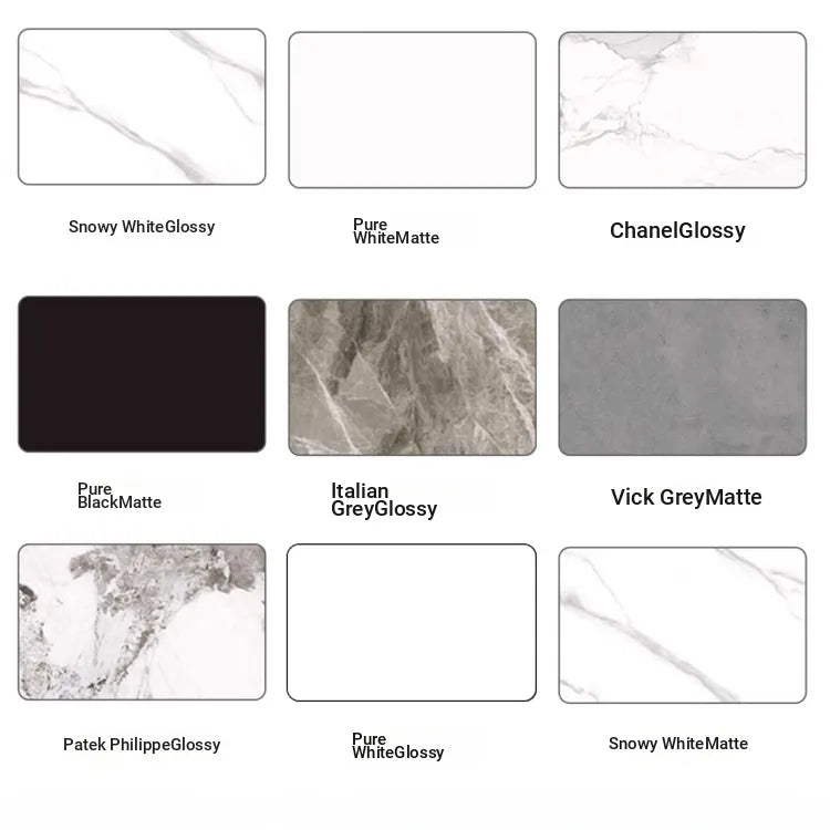 Table COLOR1 COLOR2 COLOR3 COLOR4 COLOR5 COLOR6 White Black Sintered Stone Multi-layer board fby-6508