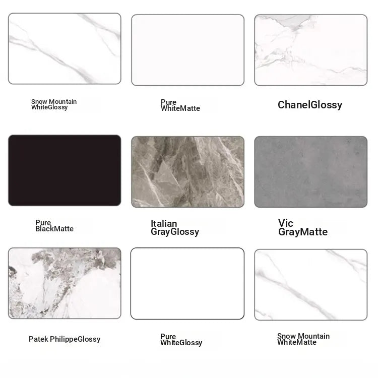 Table COLOR1 COLOR2 COLOR3 COLOR4 COLOR5 COLOR6 White Black Sintered Stone Multi-layer board fby-6508