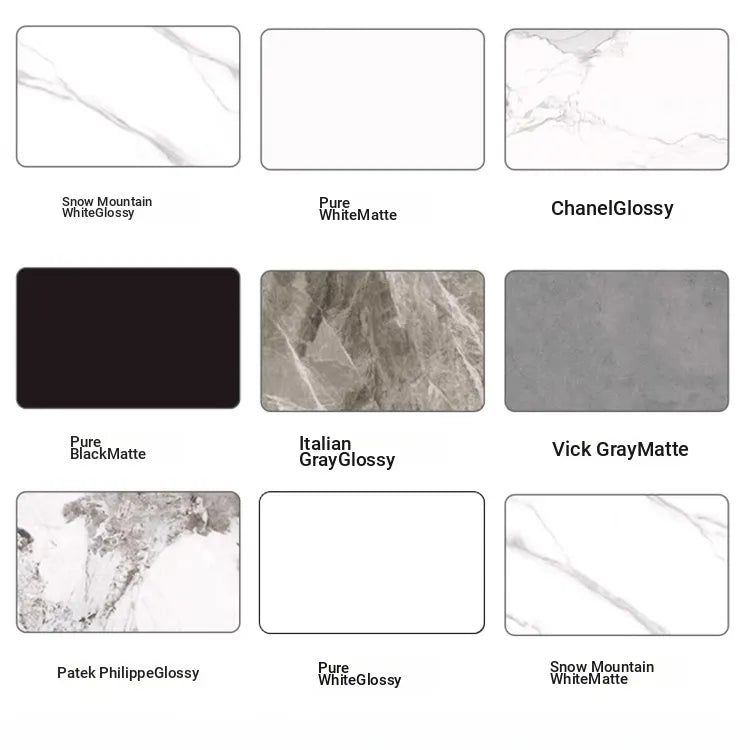 Table COLOR1 COLOR2 COLOR3 COLOR4 COLOR5 COLOR6 White Black Sintered Stone Multi-layer board fby-6508