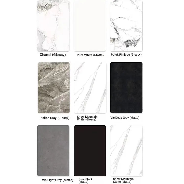Table White Black COLOR1 COLOR2 COLOR3 COLOR4 COLOR5 COLOR6 COLOR7 Sintered Stone Multi-layer board Acrylic fby-6512