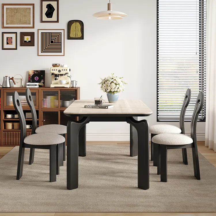 Table White Black COLOR1 COLOR2 Sintered Stone Multi-layer board Ash wood fby-6514