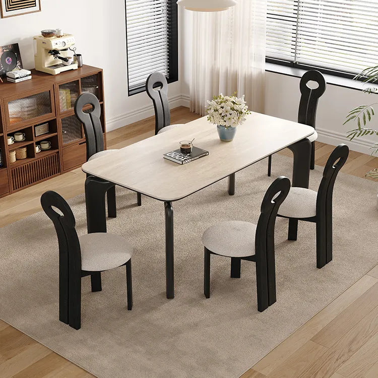 Table White Black COLOR1 COLOR2 Sintered Stone Multi-layer board Ash wood fby-6514