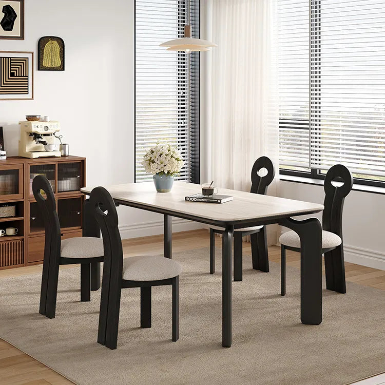 Chair Black/White Solid wood Faux Lambswool fby-6514-ch