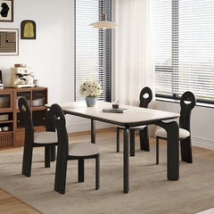 Chair Black/White Solid wood Faux Lambswool fby-6514-ch