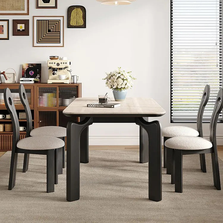 Chair Black/White Solid wood Faux Lambswool fby-6514-ch