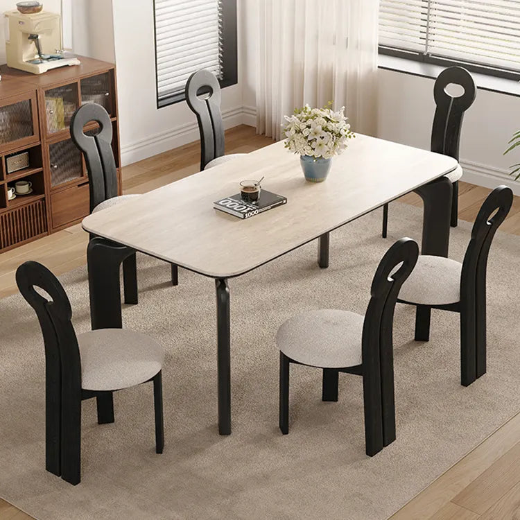 Chair Black/White Solid wood Faux Lambswool fby-6514-ch