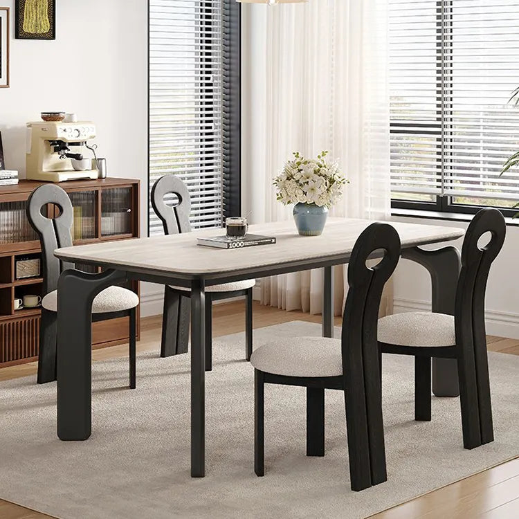 Chair Black/White Solid wood Faux Lambswool fby-6514-ch