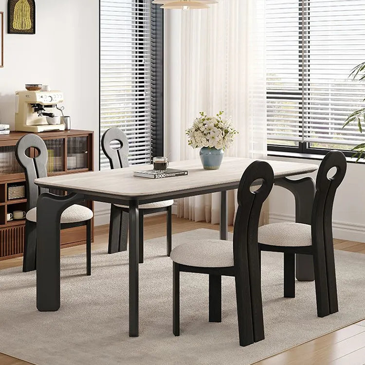 Chair Black/White Solid wood Faux Lambswool fby-6514-ch