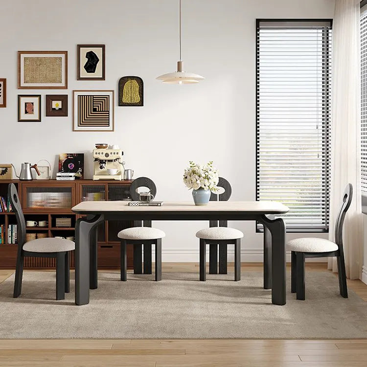 Chair Black/White Solid wood Faux Lambswool fby-6514-ch