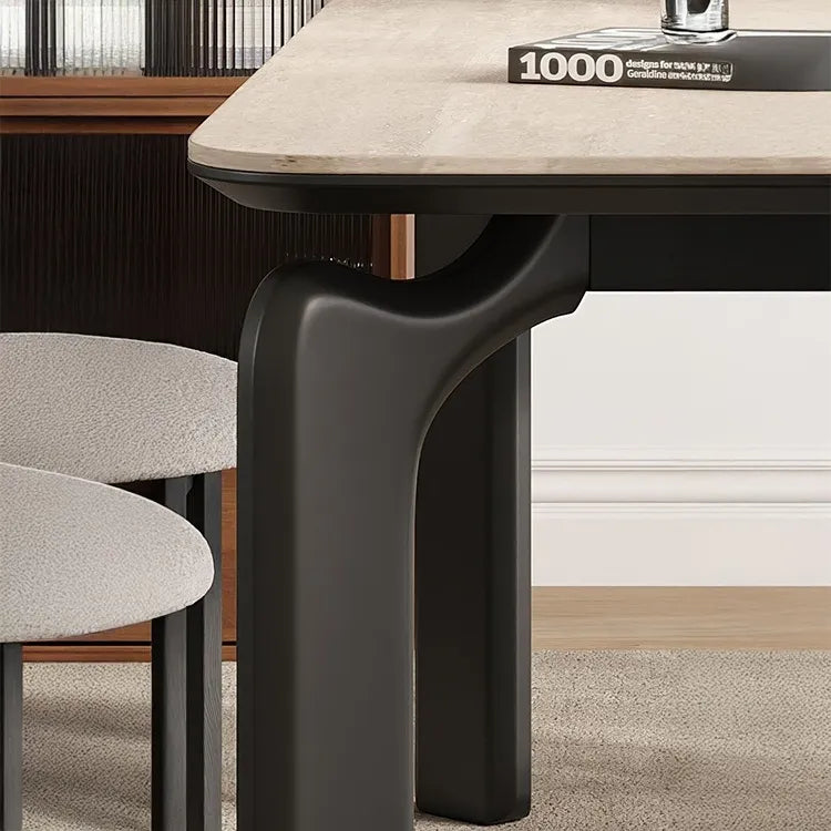 Table White Black COLOR1 COLOR2 Sintered Stone Multi-layer board Ash wood fby-6514