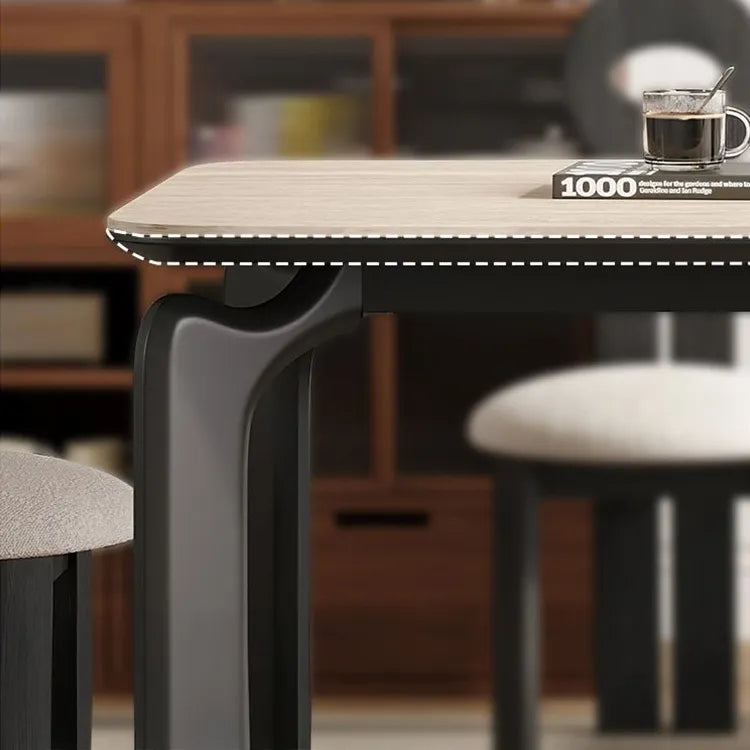 Table White Black COLOR1 COLOR2 Sintered Stone Multi-layer board Ash wood fby-6514
