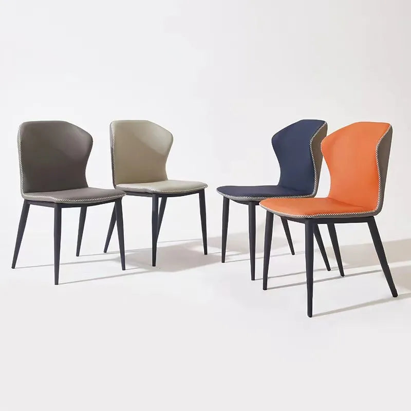Chair Gray Beige Blue Orange White Black Synthetic leather Solid wood fby-6515