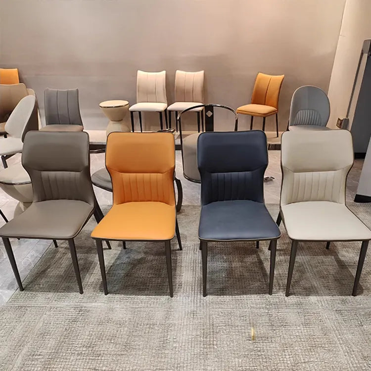 Chair Gray Beige Blue Orange White Black Synthetic leather Solid wood fby-6515
