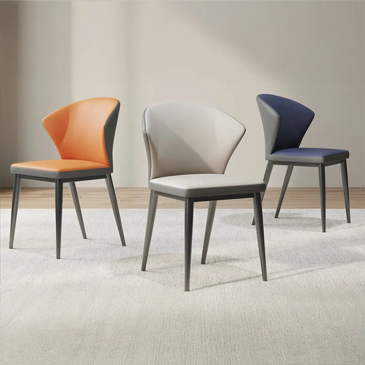 Chair Gray Beige Blue Orange White Black Synthetic leather Solid wood fby-6515