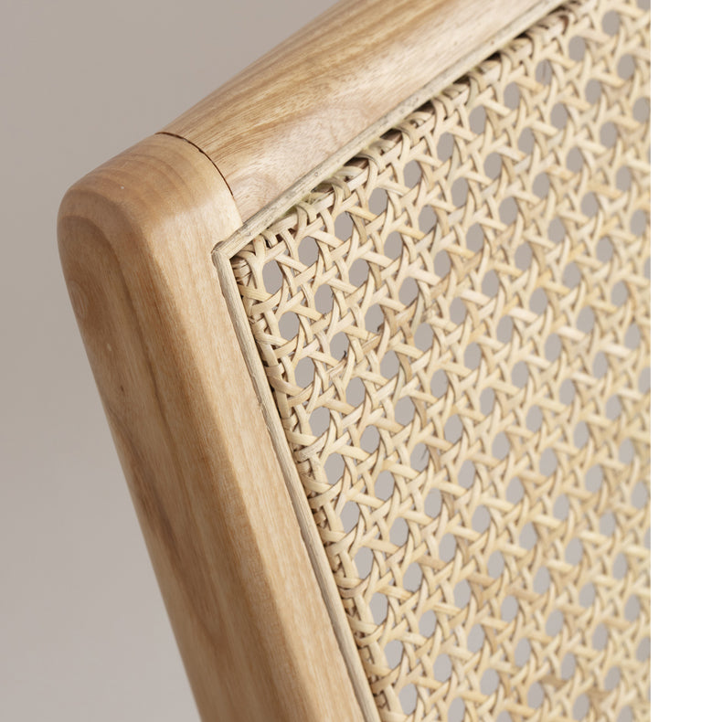 Stylish Ash Wood & Rattan Chair - Natural Wood Accent fcf-1469