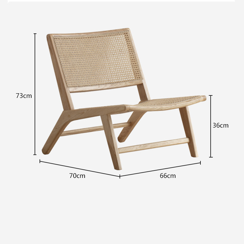 Stylish Ash Wood & Rattan Chair - Natural Wood Accent fcf-1469
