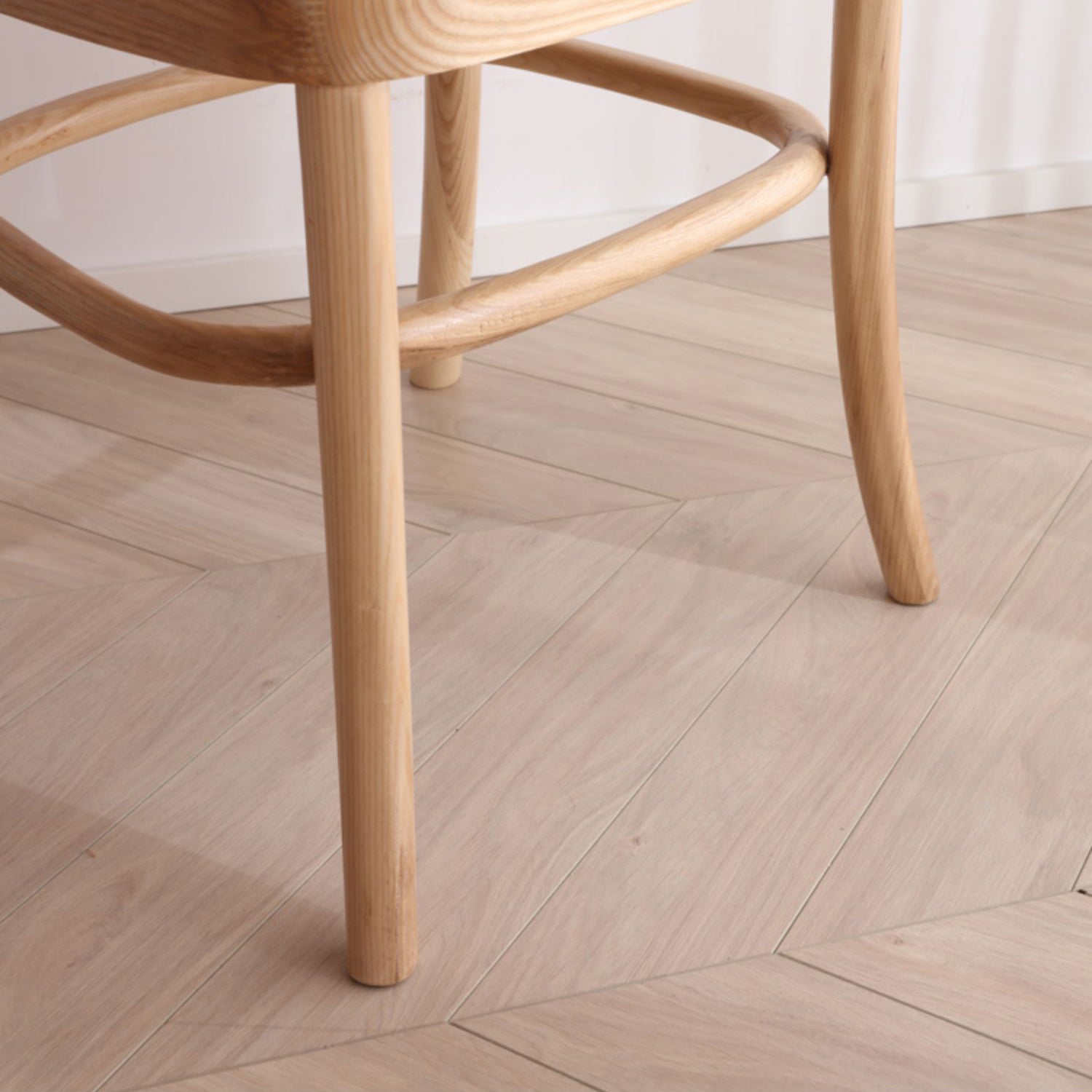 Elegant Natural Ash Wood Chair with Stylish Rattan Detailing fcf-1476