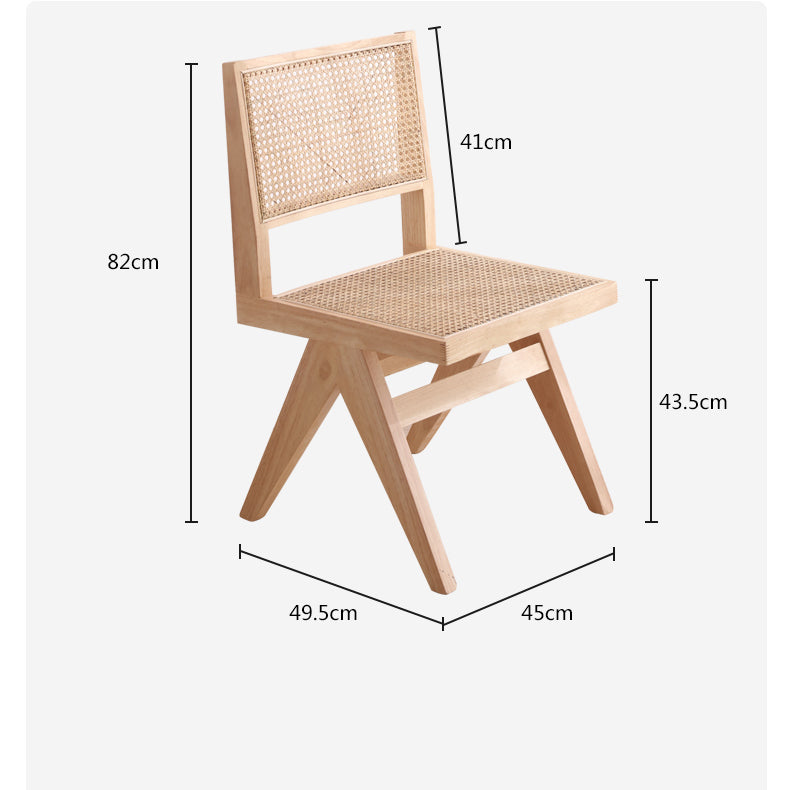 Handcrafted Solid Wood Chair with Natural Rattan Finish fcf-1478