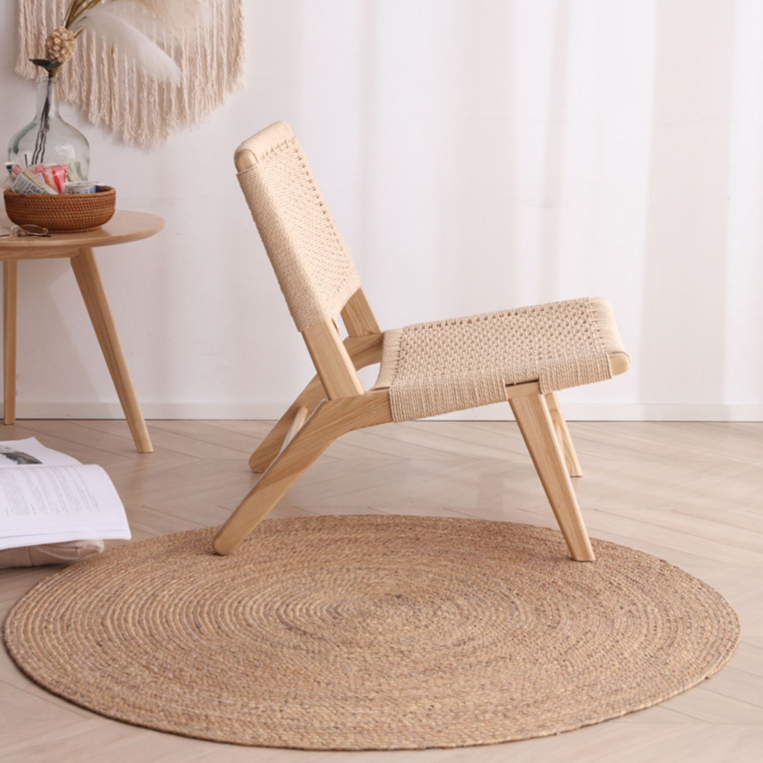 Elegant Ash Wood Chair for Modern Decor | Natural Wood Finish fcf-1480