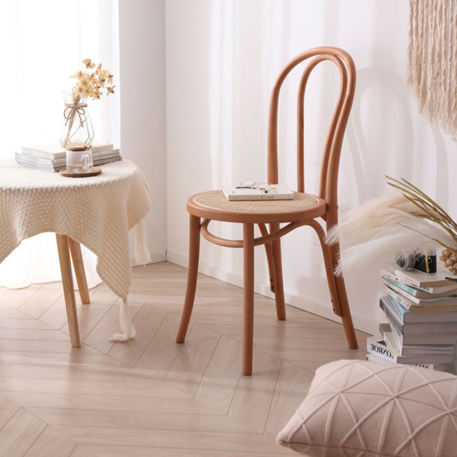 Stunning Beech & Rattan Natural Wood Chair for Elegant Interiors fcf-1481