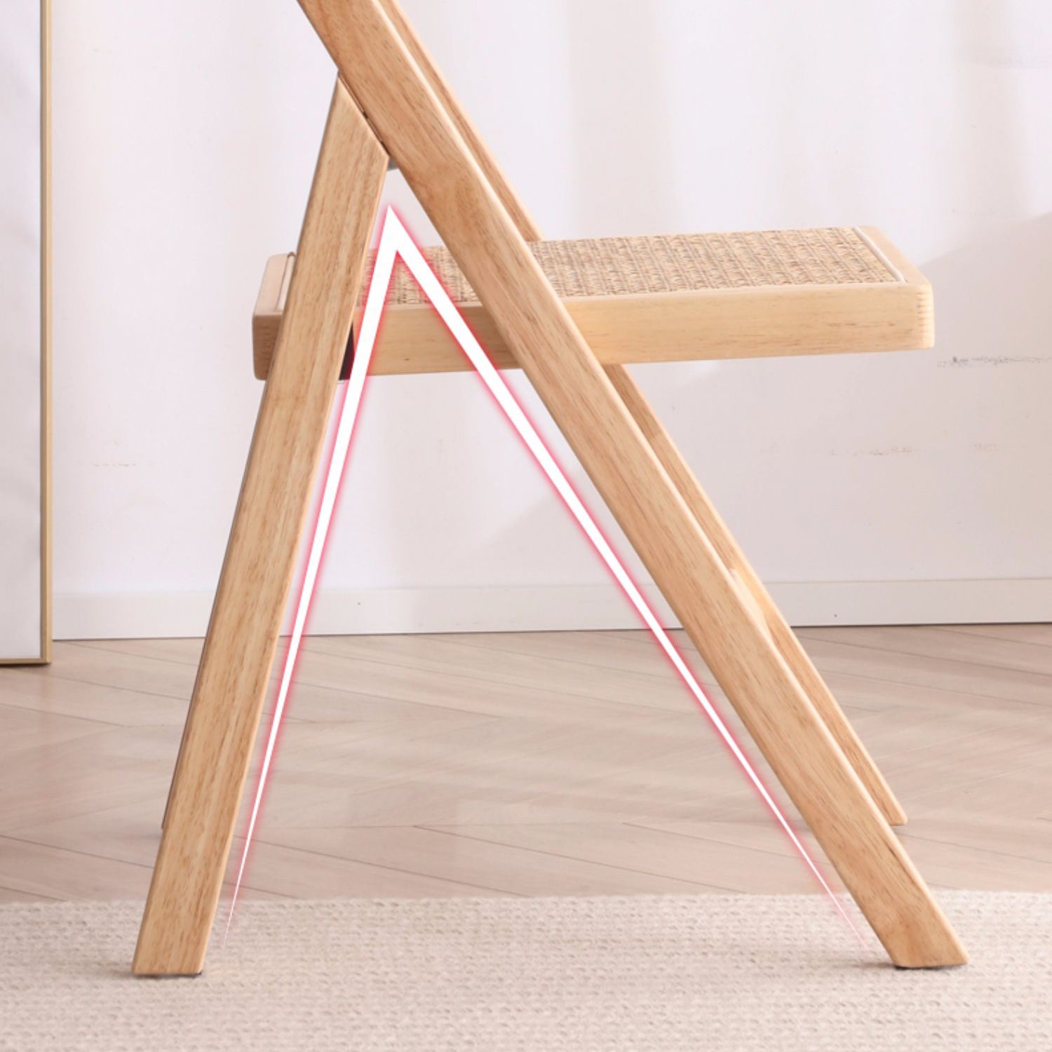 Elegant Natural Ash Wood and Rattan Chair for Modern Living Spaces fcf-1482