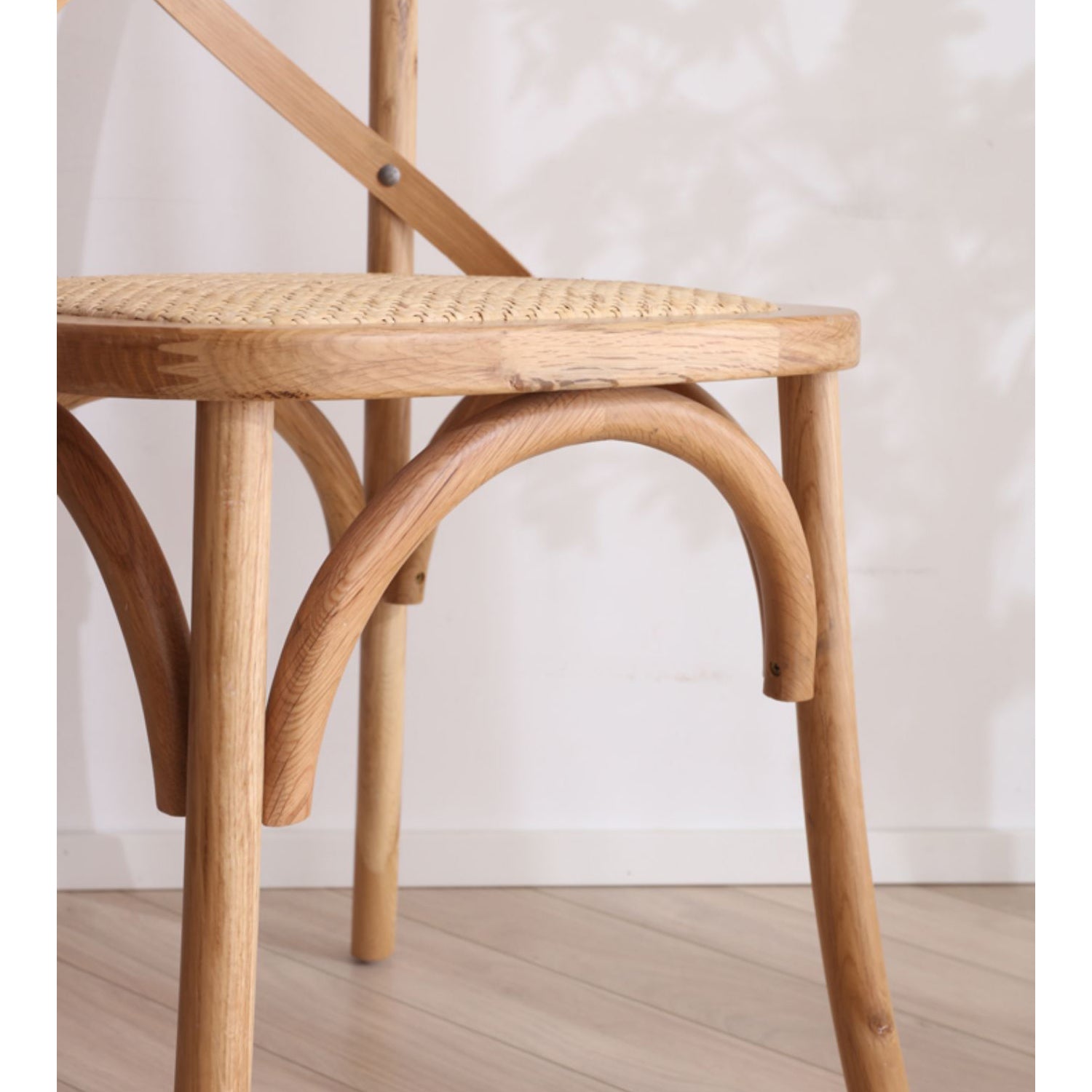 Stylish Beech Wood and Rattan Chair - Natural Elegance for Your Home fcf-1483