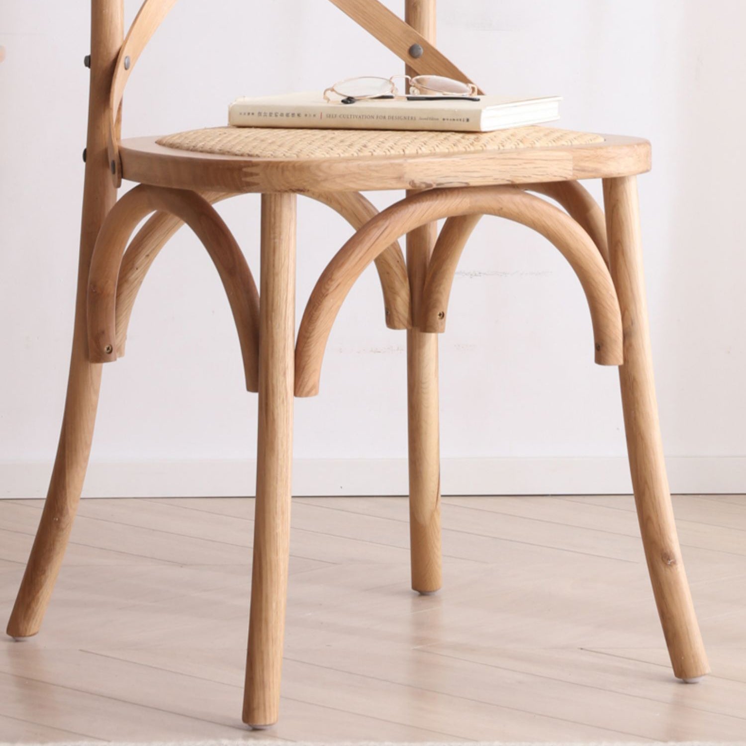 Stylish Beech Wood and Rattan Chair - Natural Elegance for Your Home fcf-1483