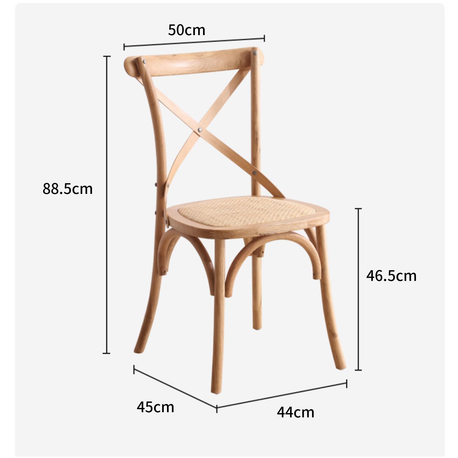 Stylish Beech Wood and Rattan Chair - Natural Elegance for Your Home fcf-1483