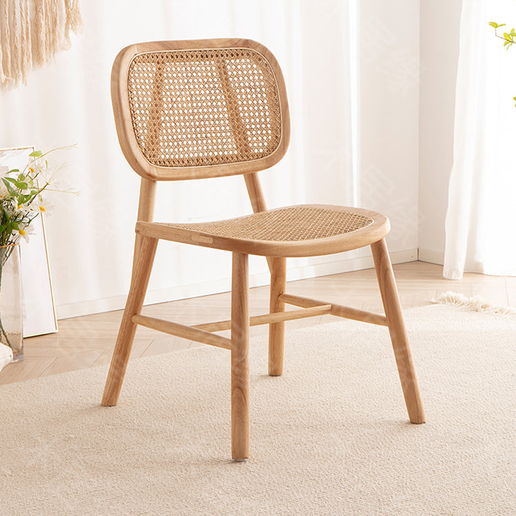 Natural Wood and Rattan Chair - Stylish and Durable Seating Solution fcf-1484