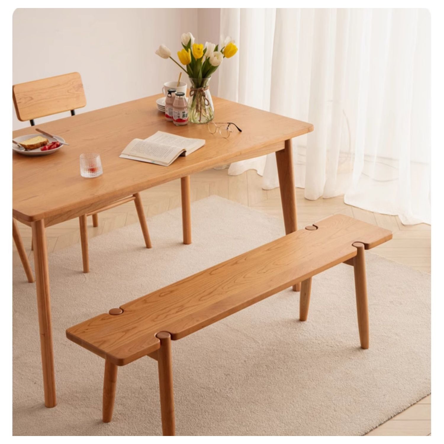Elegant Cherry Wood Stool for Modern and Classic Interiors fcf-1485