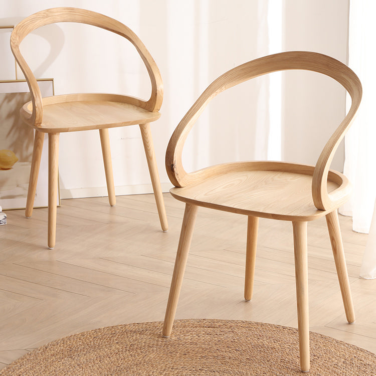 Elegant Natural Wood Chair in Classic Brown and Black Ash Finish fcf-1486