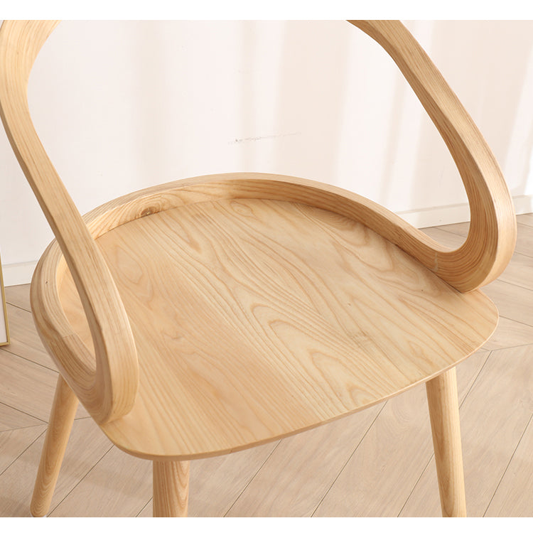 Elegant Natural Wood Chair in Classic Brown and Black Ash Finish fcf-1486