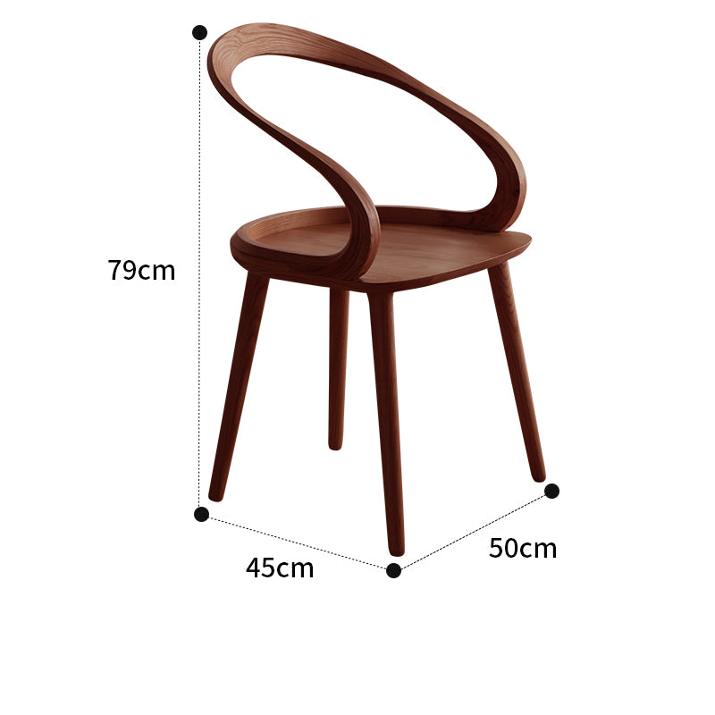 Elegant Natural Wood Chair in Classic Brown and Black Ash Finish fcf-1486