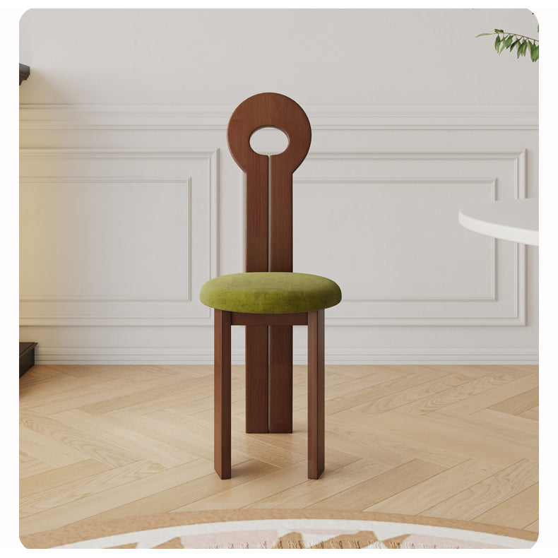 Rustic Natural Wood Chair with Cotton & Linen Cushion - Brown, Black, White Options fcf-1487