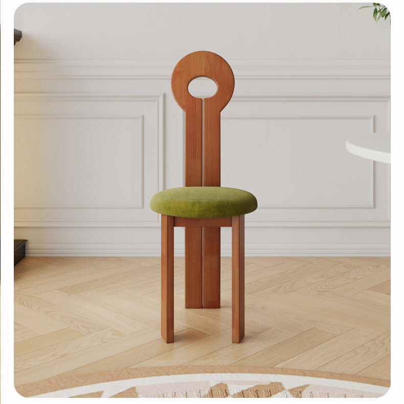 Rustic Natural Wood Chair with Cotton & Linen Cushion - Brown, Black, White Options fcf-1487