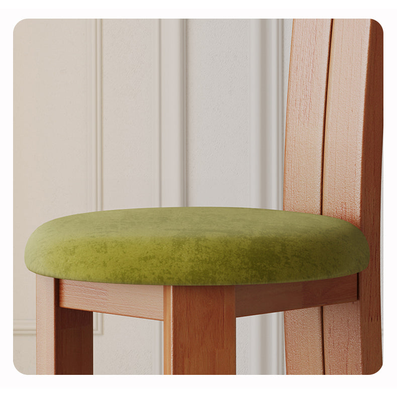 Rustic Natural Wood Chair with Cotton & Linen Cushion - Brown, Black, White Options fcf-1487