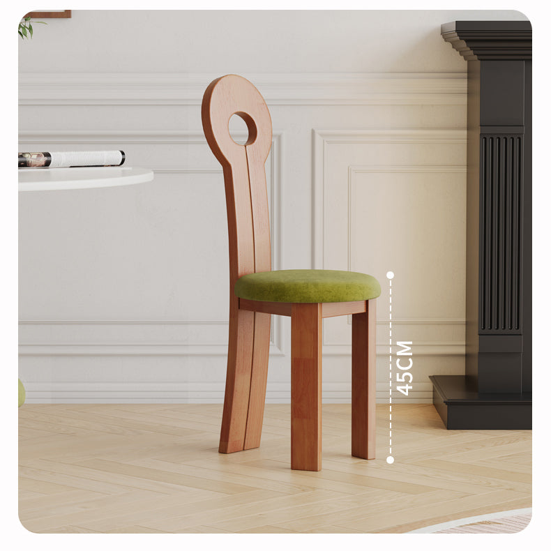 Rustic Natural Wood Chair with Cotton & Linen Cushion - Brown, Black, White Options fcf-1487