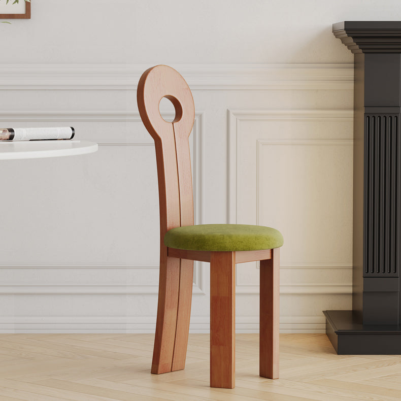 Rustic Natural Wood Chair with Cotton & Linen Cushion - Brown, Black, White Options fcf-1487