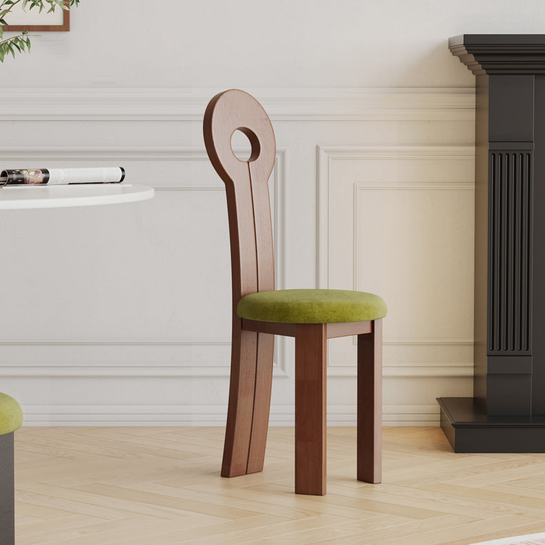 Rustic Natural Wood Chair with Cotton & Linen Cushion - Brown, Black, White Options fcf-1487