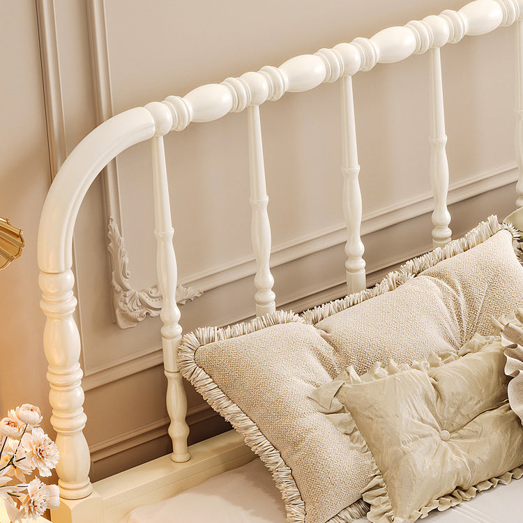 Elegant Solid Wood Bed Frame in White and Golden Ash Finish – Premium Pine Wood Construction fcf-281
